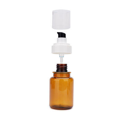 OEM PETG एम्बर प्लास्टिक पंप की बोतलें 40ml 60ml 100ml 130ml