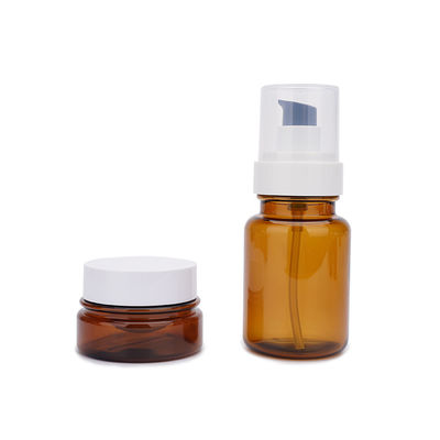 OEM PETG एम्बर प्लास्टिक पंप की बोतलें 40ml 60ml 100ml 130ml