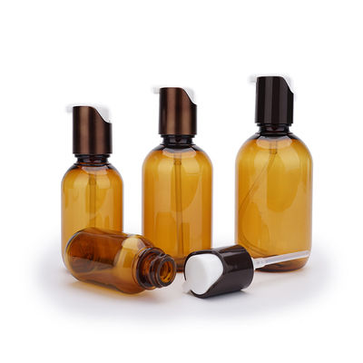 30ml 60ml 130ml प्लास्टिक लोशन बोतल एम्बर कलर स्क्रीन प्रिंटिंग